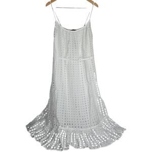 J. Crew Oval eyelet midi dress White CK828 M NWT‎ Summer Sundress Cotton Beach